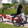 Red Mission Cycles Semi Recumbent Trike fitted with Conv-e conversion kit