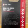 ETC Rear RANA 180 Lumen Light with Auto Brake Sensor