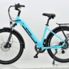 Revom tourer low step electric bike in Torquoise side view