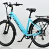 Revom tourer low step electric bike in Torquoise side view