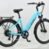 Revom tourer low step electric bike in Torquoise side view