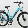 Revom tourer low step electric bike in Torquoise side view