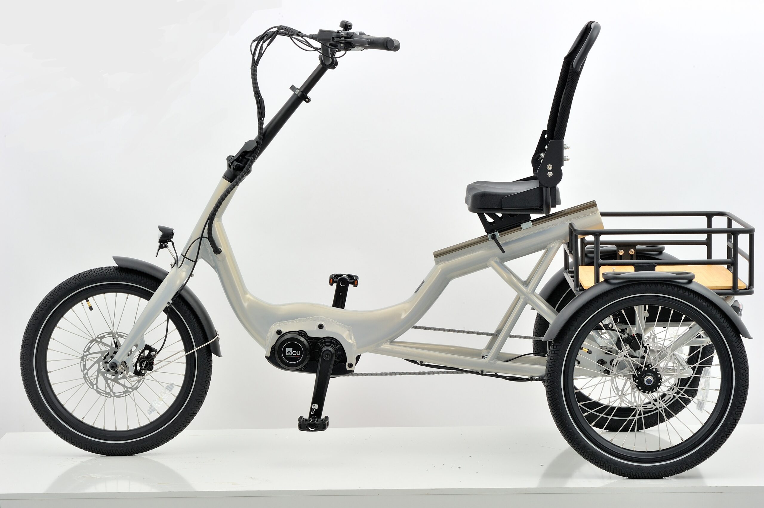 T4 Semi Recumbent Electric Tricycle Side Grey